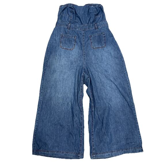 Pilcro Anthropologie The Skipper Strapless Jumpsuit Denim Wide Leg 18W A003655 - Picture 4 of 13